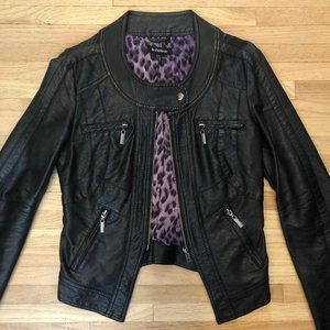 LE CHATEAU Polyurethane Vegan Jacket Cheetah Print